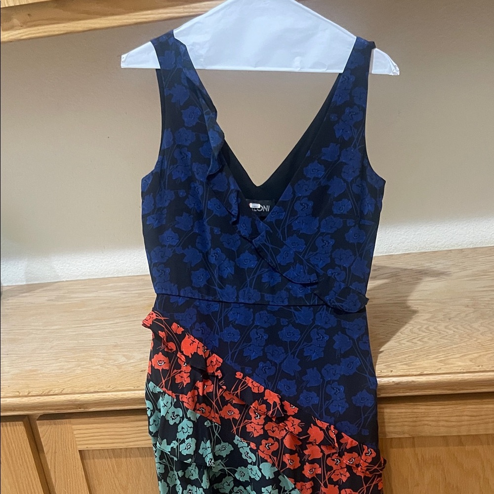 SALONI Midnight Blue Floral Dress